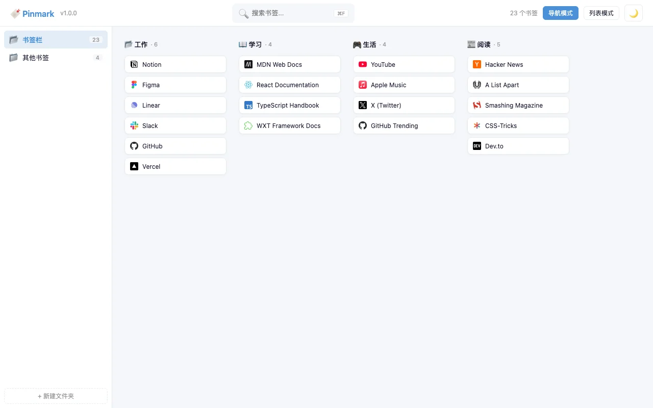 Pinmark — 智能 Chrome 书签管理器